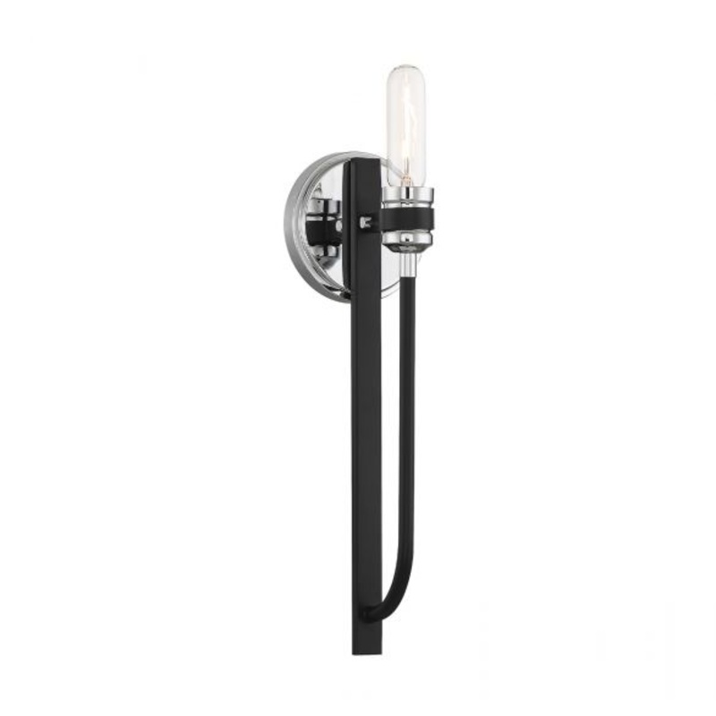 Kenyon 1-Light Wall Sconce in Kenyon Black and Chrome - I58423339001