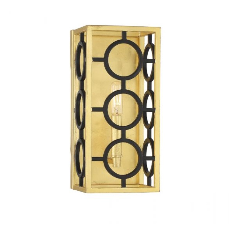 Kirsch 1-Light Wall Sconce in Matte Black with True Gold - I58423339000