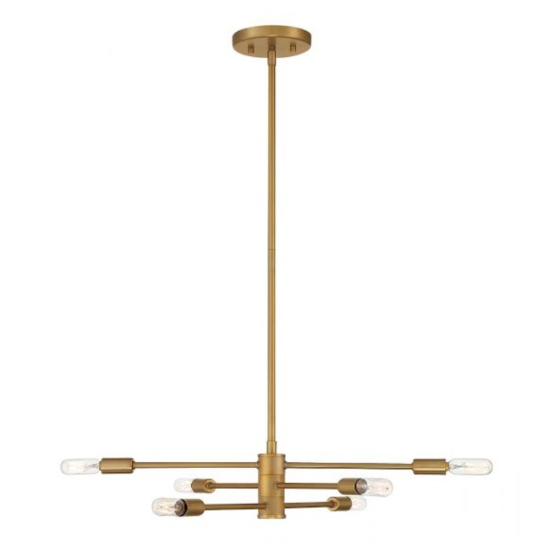 Lyrique 6-Light Chandelier in Warm Brass - I58423339123