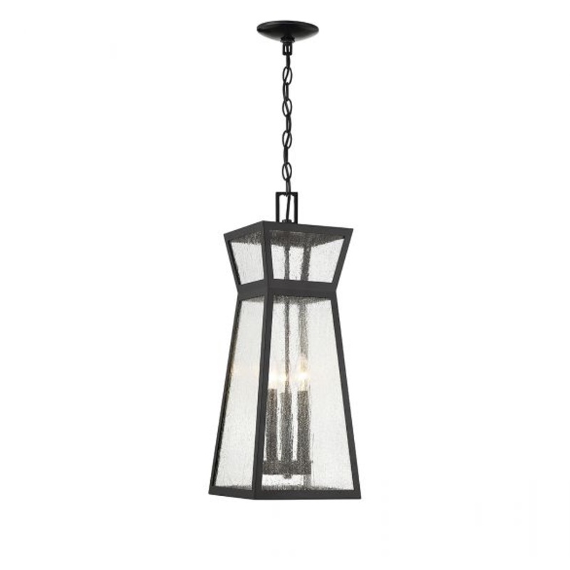 Millford 3-Light Outdoor Hanging Lantern in Matte Black - I58423339143