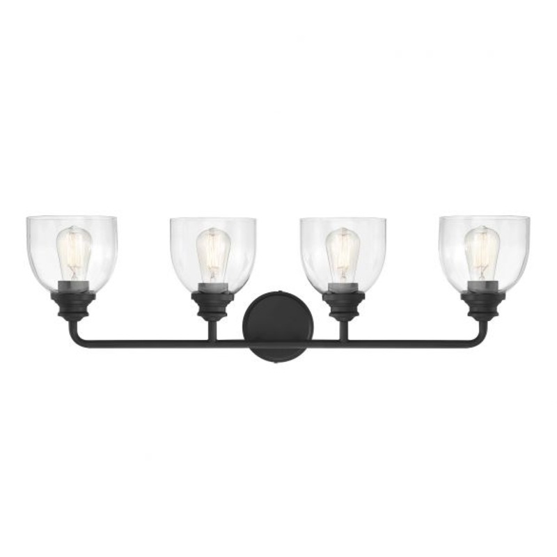 Vale 4-Light Bathroom Vanity Light in Black - I58423339105