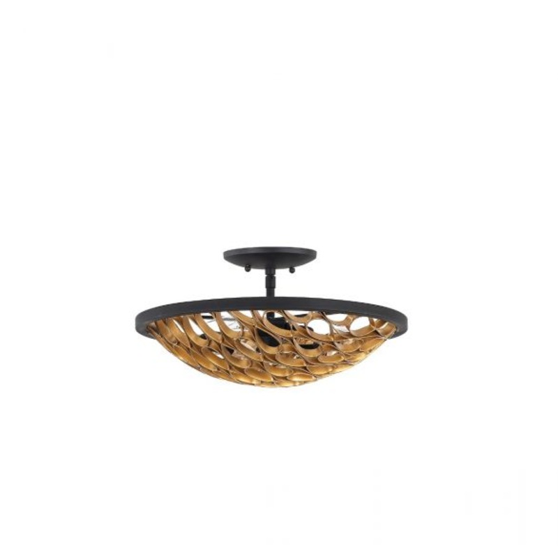 Ventura 3-Light Ceiling Light in Matte Black and Gold - I58423339082