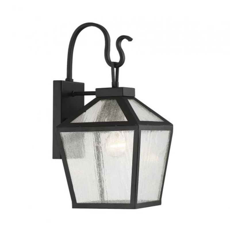 Woodstock 1-Light Outdoor Wall Lantern in Black - I58423339022