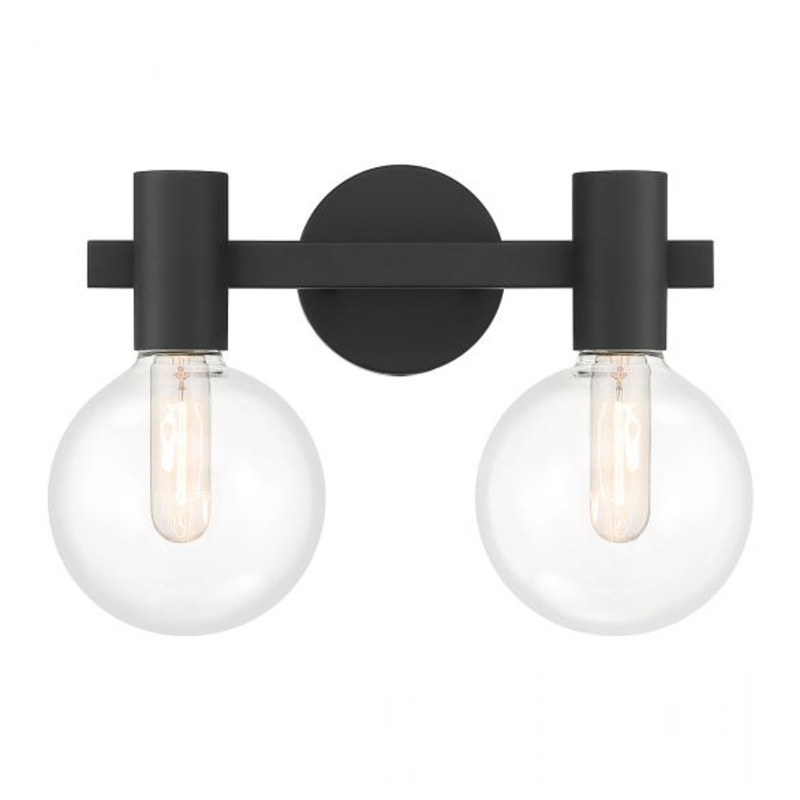 Wright 2-Light Bathroom Vanity Light in Matte Black - I58423339070