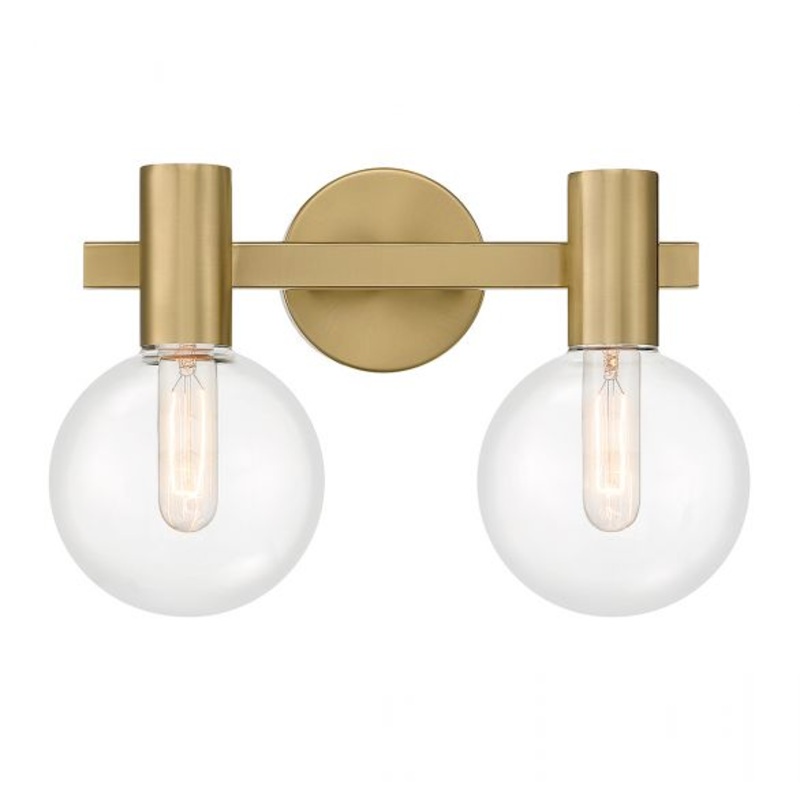 Wright 2-Light Bathroom Vanity Light in Warm Brass - I58423339060