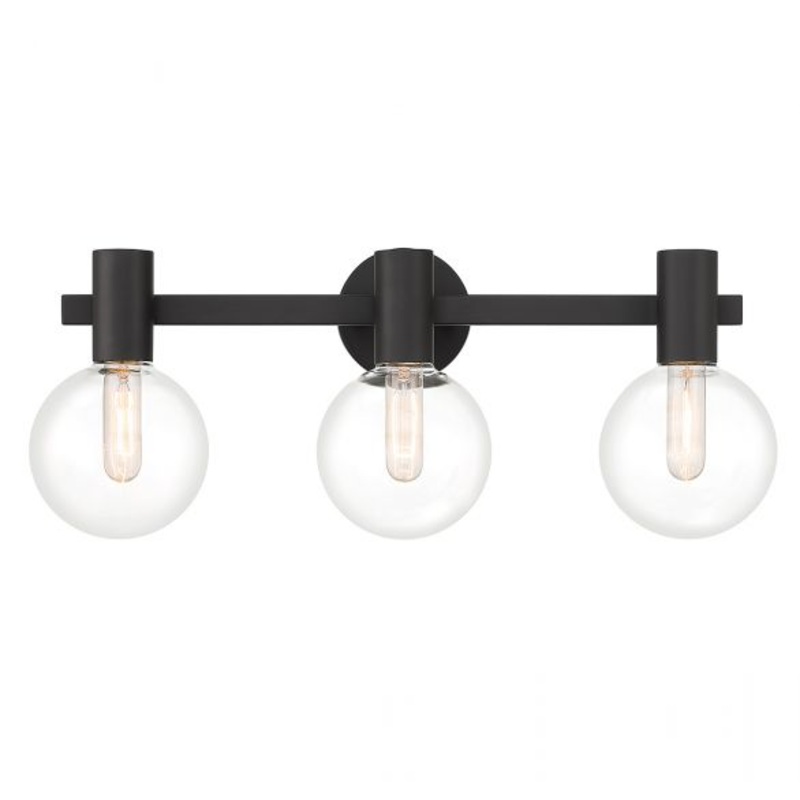 Wright 3-Light Bathroom Vanity Light in Matte Black - I58423339048