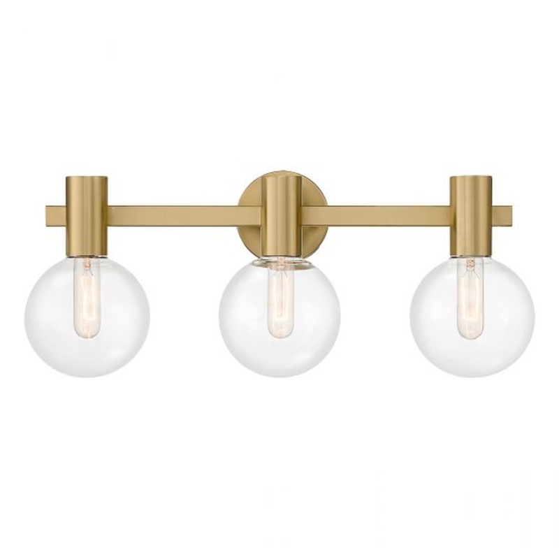 Wright 3-Light Bathroom Vanity Light in Warm Brass - I58423339069
