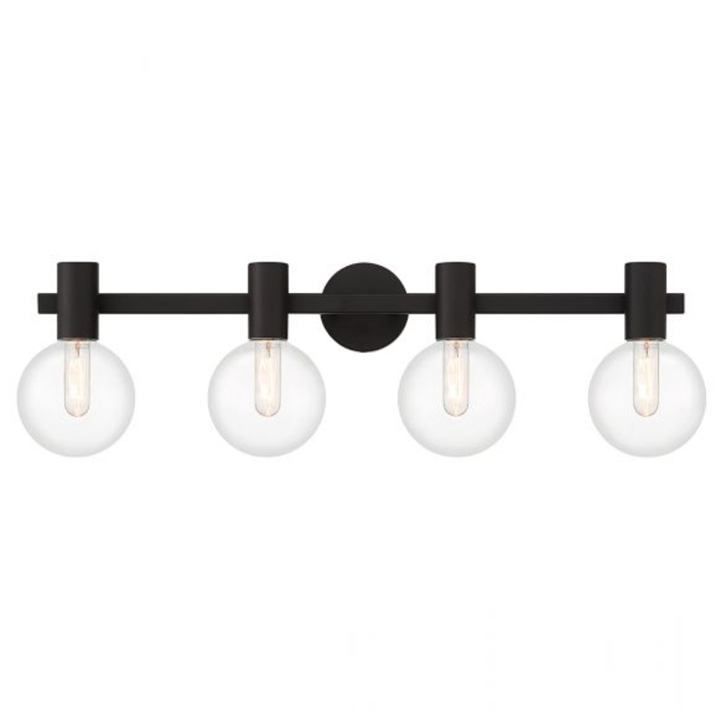 Wright 4-Light Bathroom Vanity Light in Matte Black - I58423339059