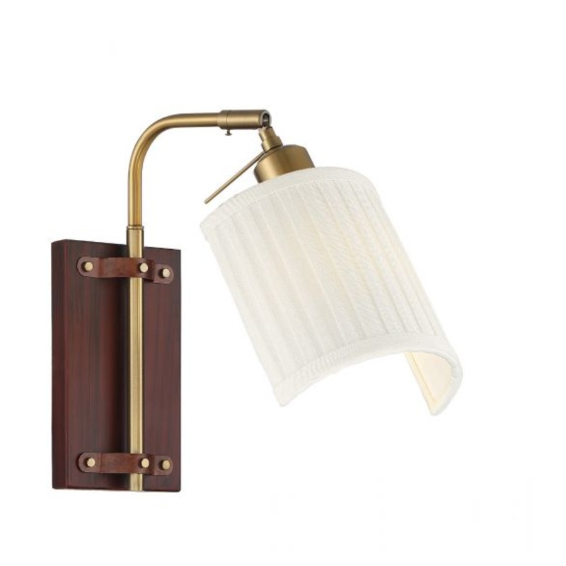 1-Light Adjustable Wall Sconce in Redwood with Natural Brass - I58423338964