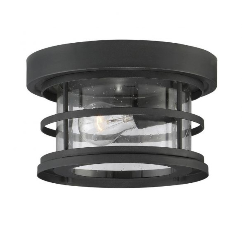 Barrett 1-Light Outdoor Ceiling Light in Black - I58423338909