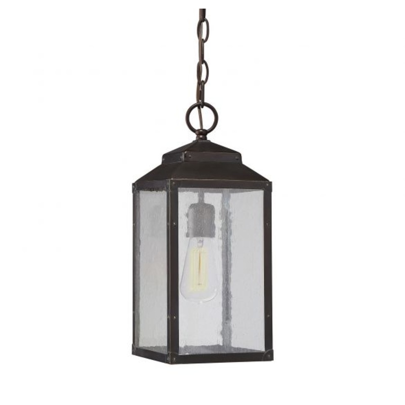 Brennan 1-Light Outdoor Hanging Lantern in English Bronze with Gold - I58423338882