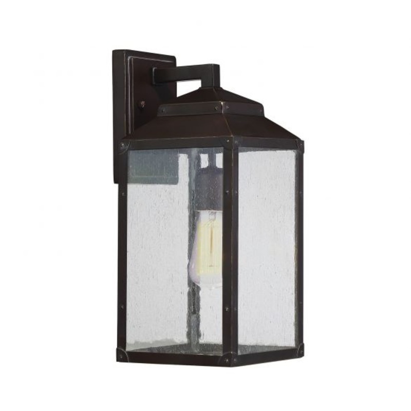 Brennan 1-Light Outdoor Wall Lantern in English Bronze with Gold - I58423338892