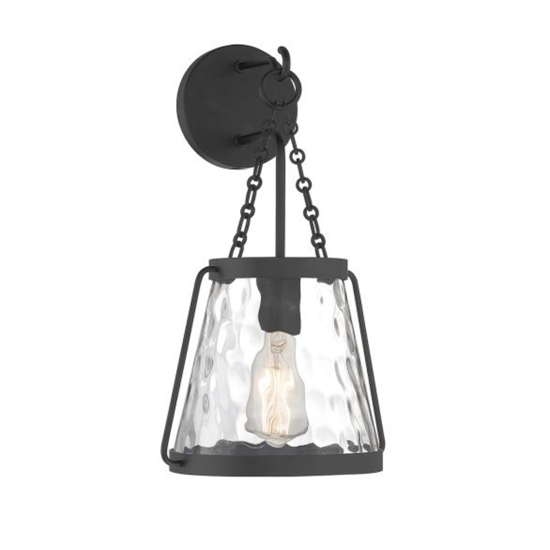 Crawford 1-Light Wall Sconce in Matte Black - I58423338814