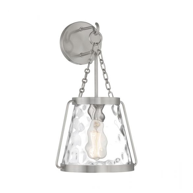Crawford 1-Light Wall Sconce in Satin Nickel - I58423338817