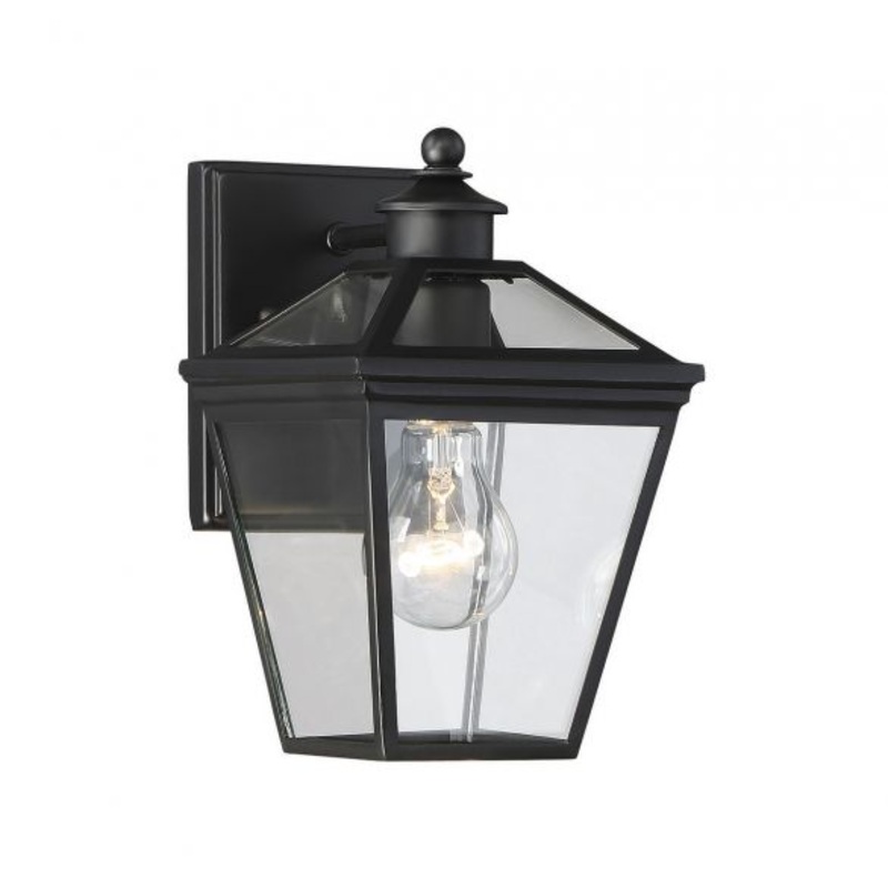 Ellijay 1-Light Outdoor Wall Lantern in Black - I58423338893