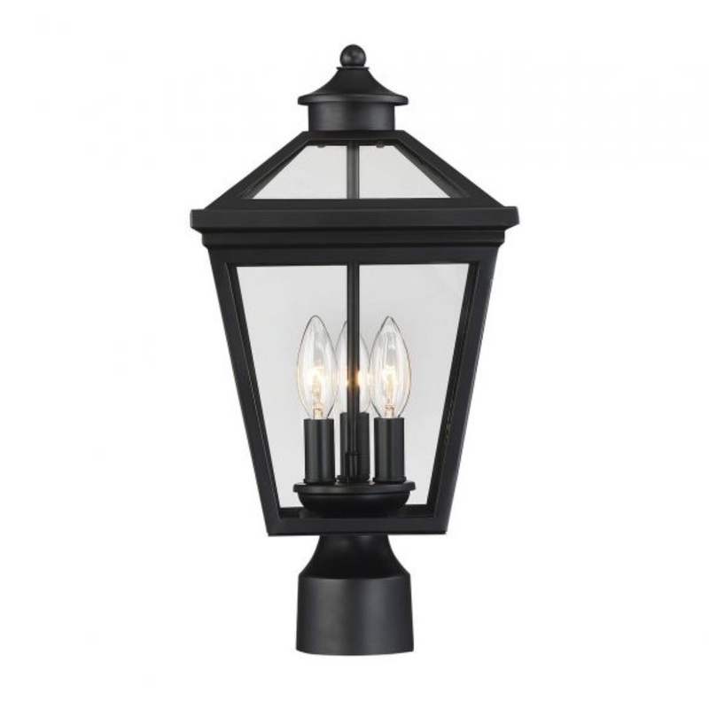 Ellijay 3-Light Outdoor Post Lantern in Black - I58423338903