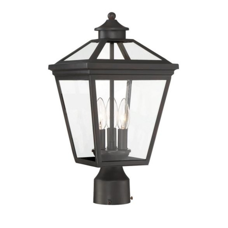Ellijay 3-Light Outdoor Post Lantern in English Bronze - I58423338876