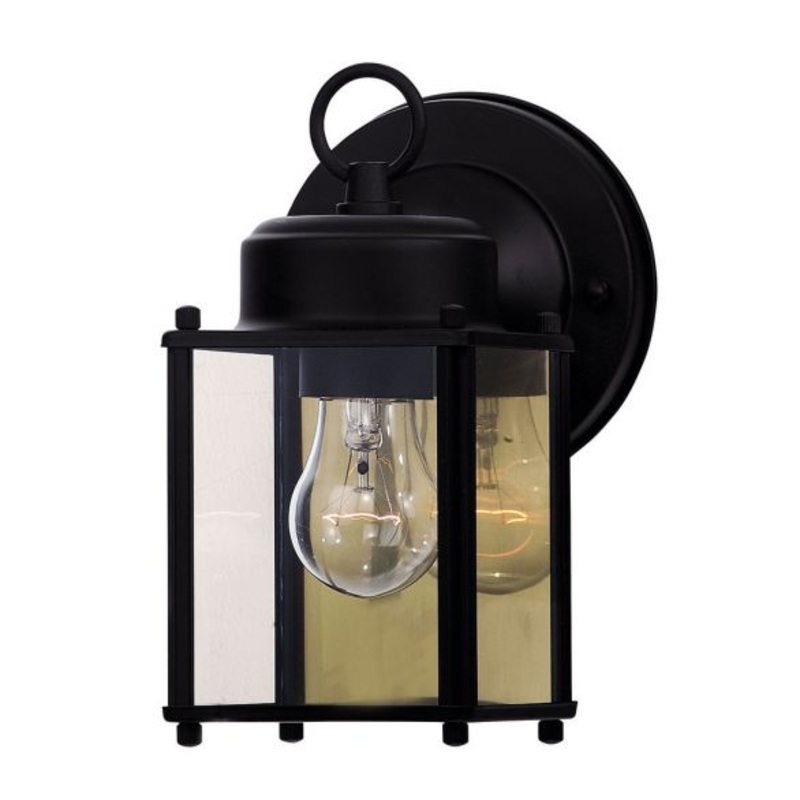 Exterior Collections 1-Light Outdoor Wall Lantern in Black - I58423338773