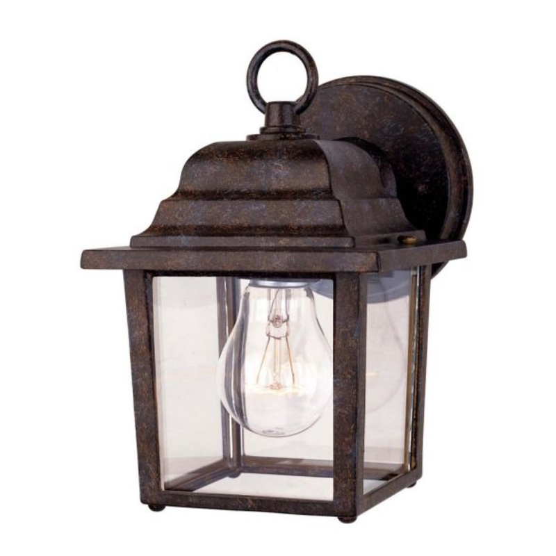 Exterior Collections 1-Light Outdoor Wall Lantern in Rustic Bronze - I58423338906