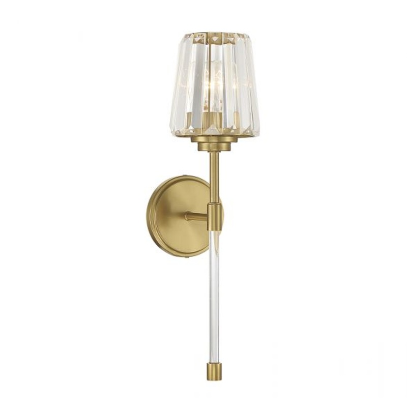 Garnet 1-Light Wall Sconce in Warm Brass - I58423338804