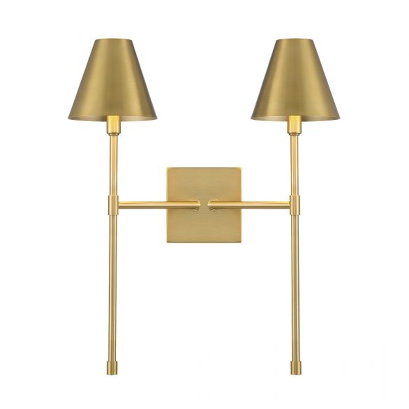 Jefferson 2-Light Wall Sconce in Warm Brass - I58423338788