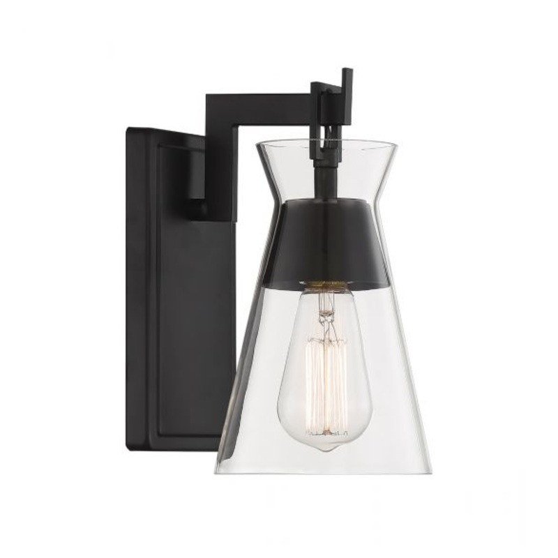 Lakewood 1-Light Wall Sconce in Matte Black - I58423338966