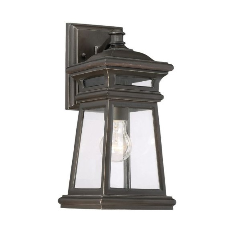 Taylor 1-Light Outdoor Wall Lantern in English Bronze with Gold - I58423338880