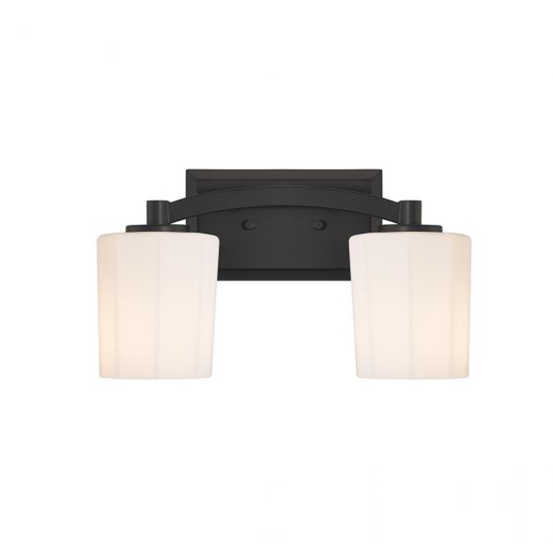 Whitney 2-Light Bathroom Vanity Light in Matte Black - I58423338931