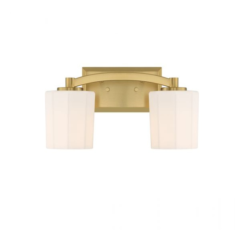 Whitney 2-Light Bathroom Vanity Light in Warm Brass - I58423338927