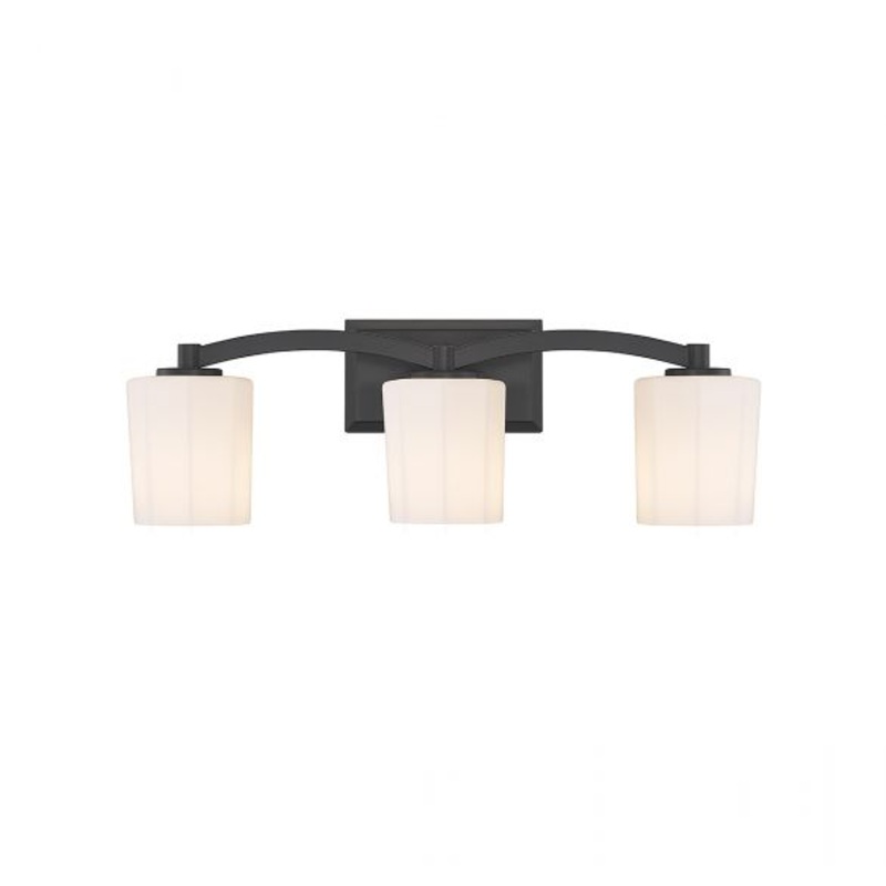 Whitney 3-Light Bathroom Vanity Light in Matte Black - I58423338926