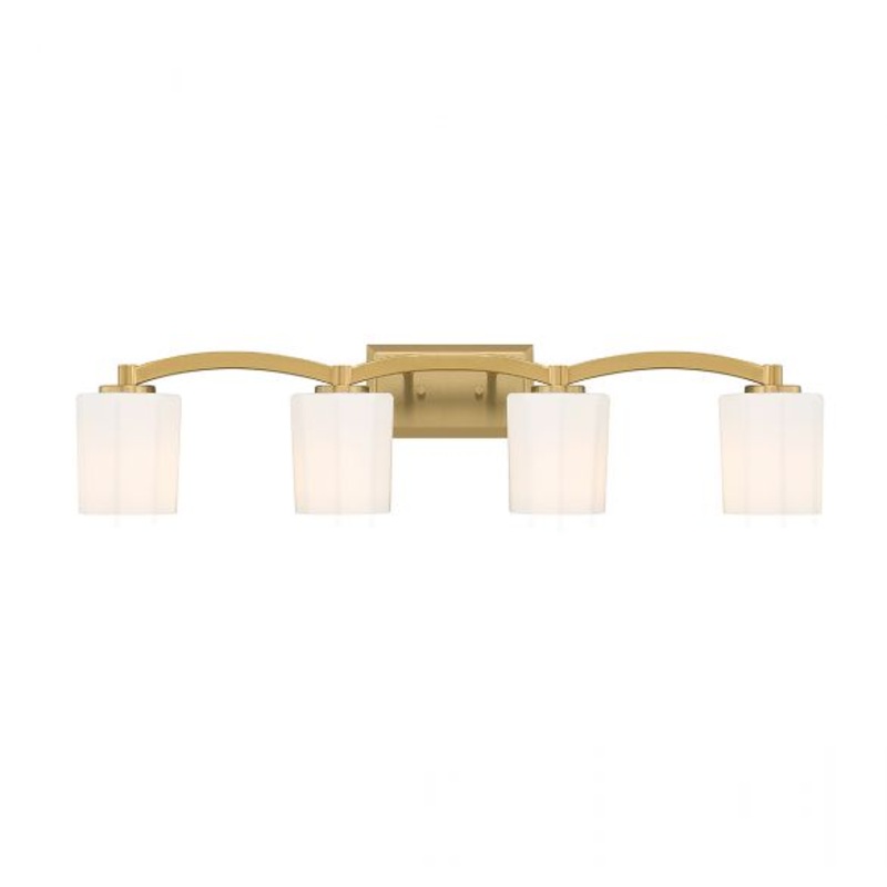 Whitney 4-Light Bathroom Vanity Light in Warm Brass - I58423338939