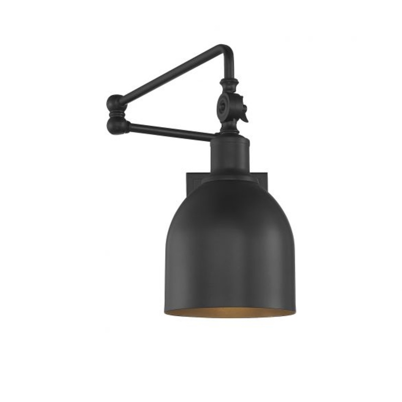 1-Light Adjustable Wall Sconce in Matte Black - I58423338601