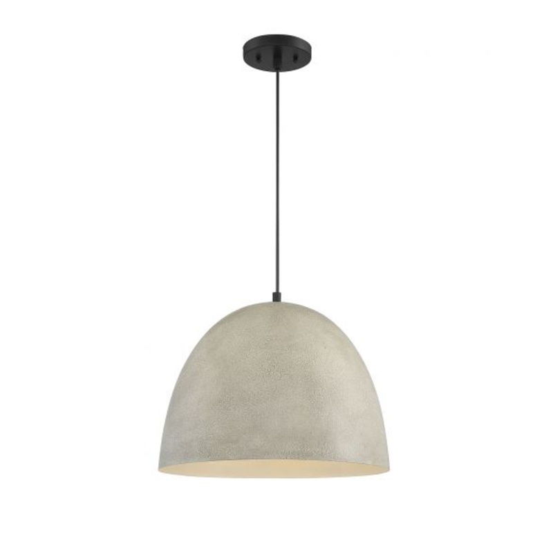 1-Light Pendant in Concrete with Matte Black - I58423338535