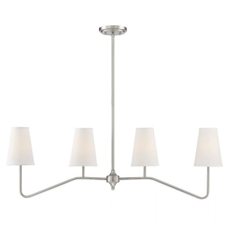 4-Light Linear Chandelier in Brushed Nickel - I58423338659
