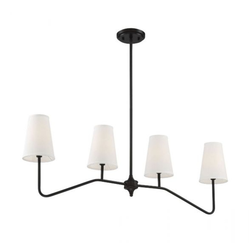 4-Light Linear Chandelier in Oil Rubbed Bronze - I58423338654