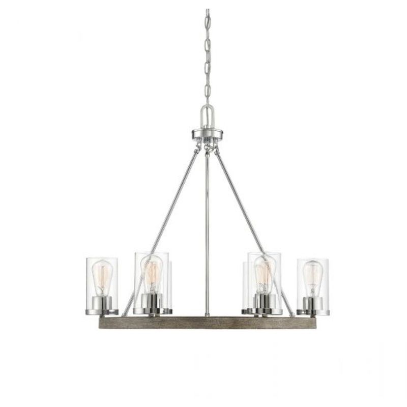 6-Light Chandelier in Greywood Chrome - I58423338537