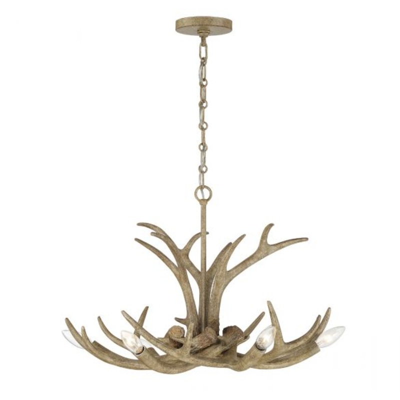 Daniels 6-Light Chandelier in Natural Antler - I58423338704