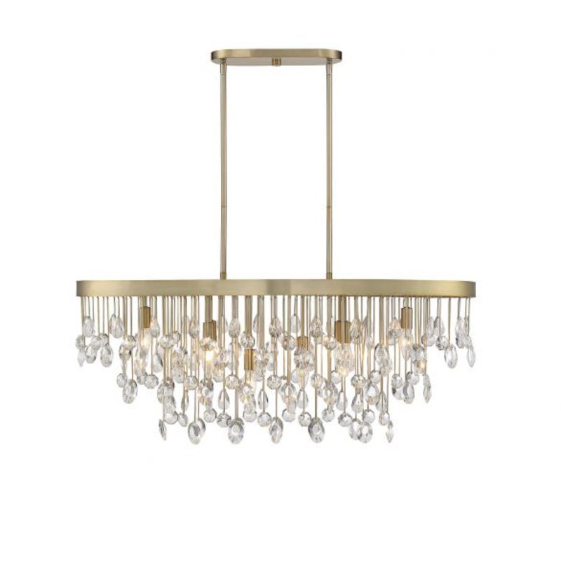 Livorno 8-Light Linear Chandelier in Noble Brass - I58423338594