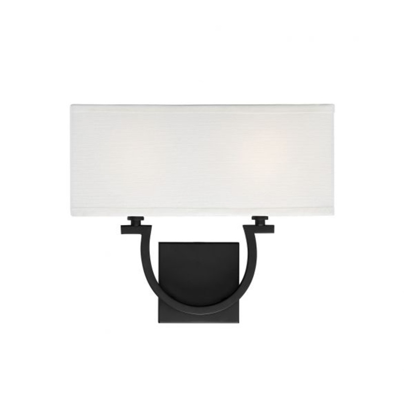 Rhodes 2-Light Wall Sconce in Matte Black - I58423338611