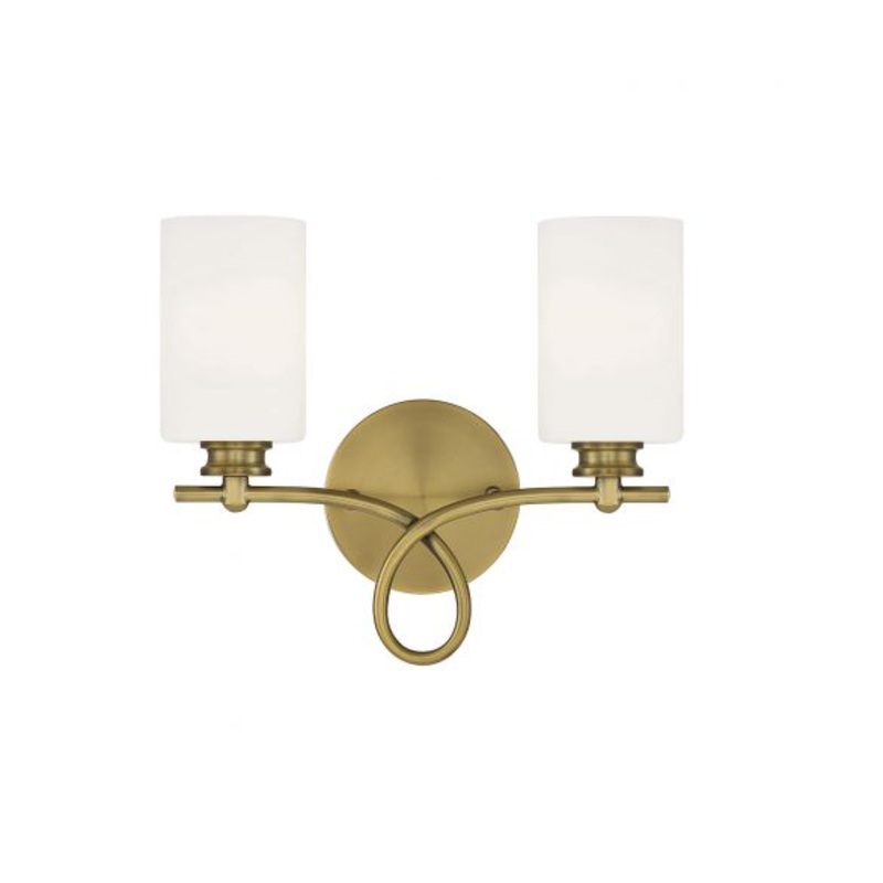 Woodbury 2-Light Bathroom Vanity Light in Warm Brass - I58423338719