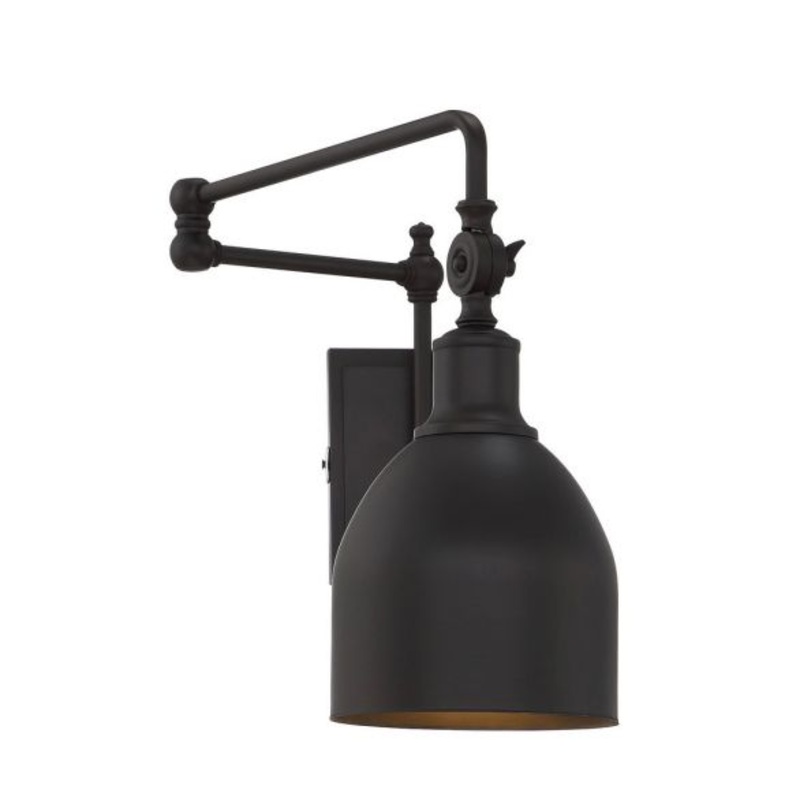 1-Light Adjustable Wall Sconce in Oil Rubbed Bronze - I58423338375