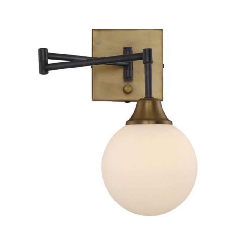1-Light Adjustable Wall Sconce in Oiled Rubbed Bronze with Natural Brass - I58423338352