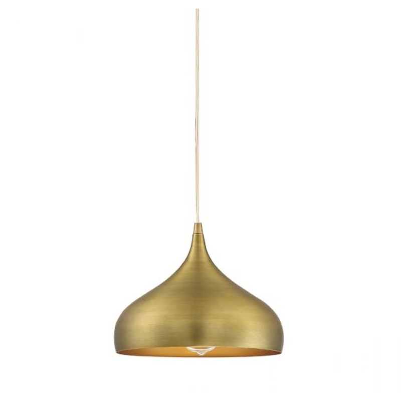 1-Light Plug-In Mini Pendant in Natural Brass - I58423338376