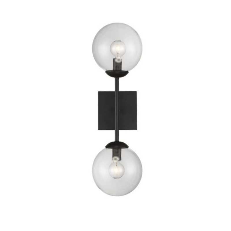 2-Light Wall Sconce in Black - I58423338347