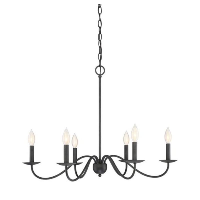 6-Light Chandelier in Aged Iron - I58423338377
