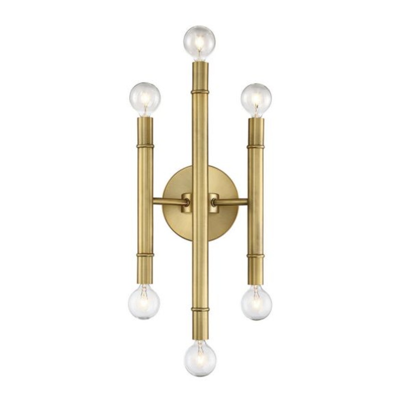 6-Light Wall Sconce in Natural Brass - I58423338354