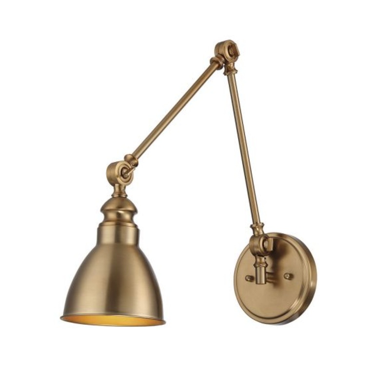 Dakota 1-Light Adjustable Wall Sconce in Warm Brass - I58423338348