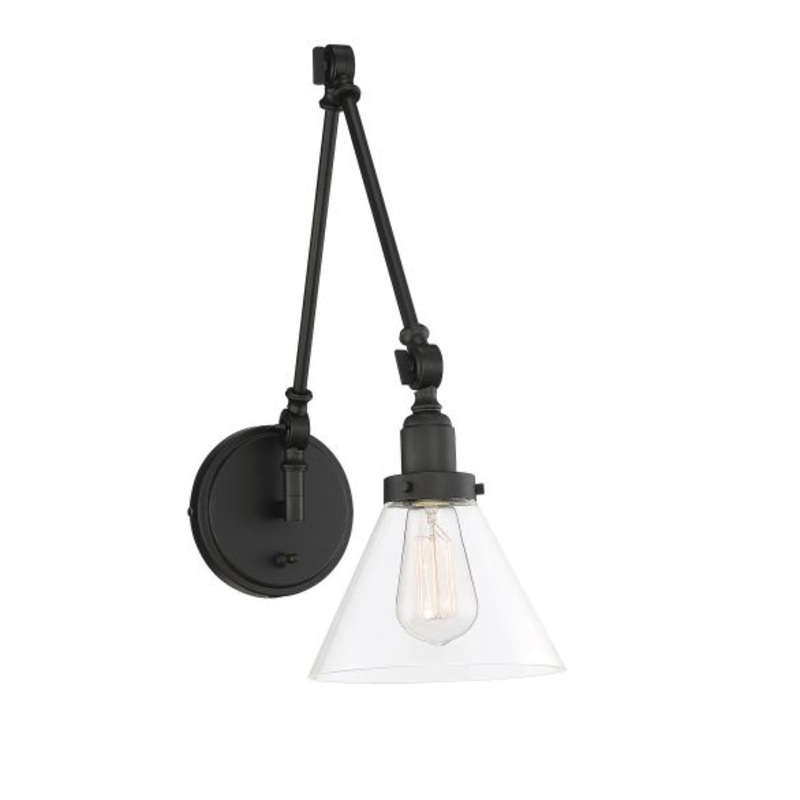 Drake 1-Light Adjustable Wall Sconce in Matte Black - I58423338414