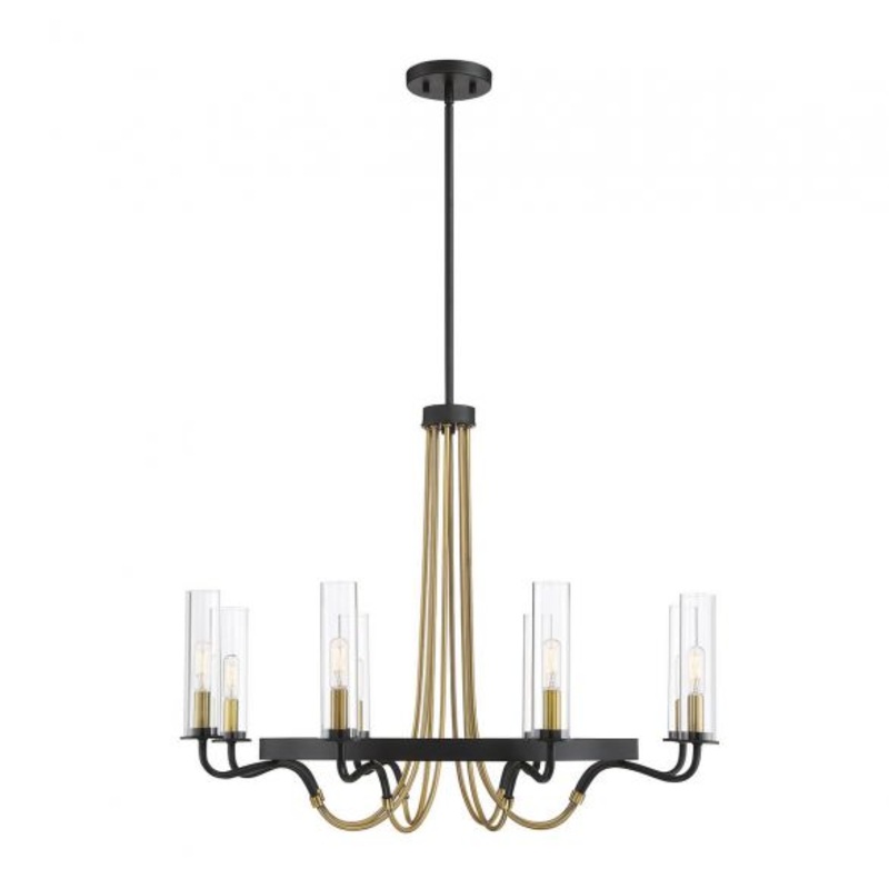 Kearney 8-Light Chandelier in Vintage Black with Warm Brass - I58423338492