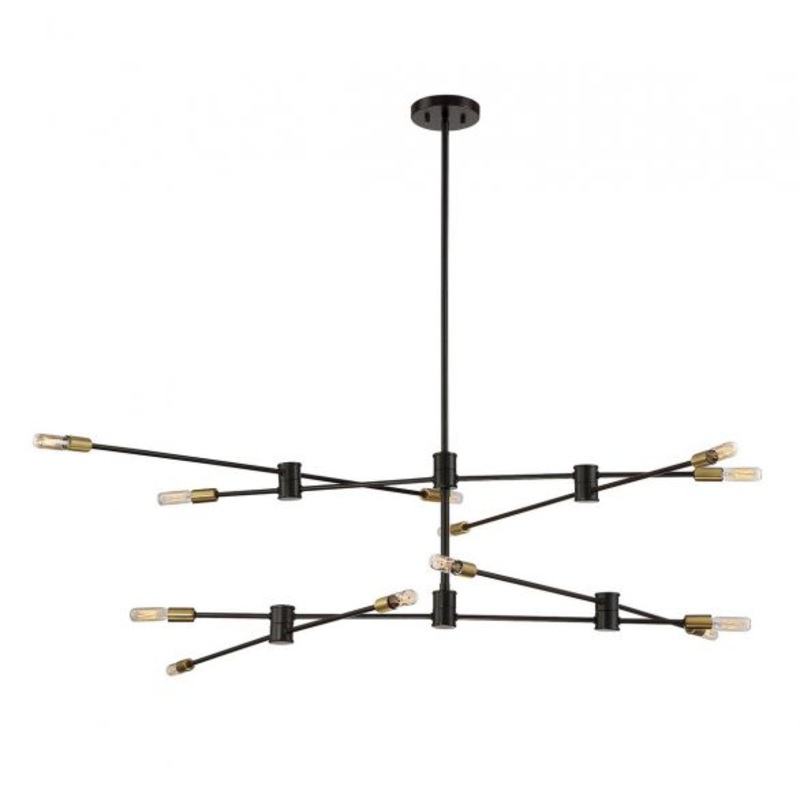Lyrique 12-Light Chandelier in Bronze with Brass Accents - I58423338493